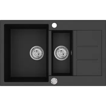 Granitový dřez Granitový dřez Helika TESA SQT151 black metallic
