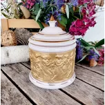 ANTIKA dóza, matné zlato, H&C CHODOV (Porcelánová dóza 2. jakost)