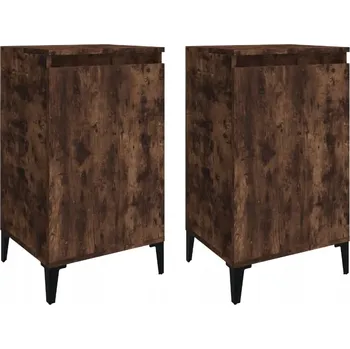 Noční stolek Noční stolek dub 40x35x70 cm, kovové nohy, 2 přihrádky