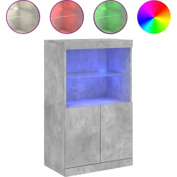 Komoda Komoda LED Beton 60,5x37x100 cm Šedá