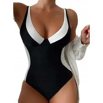 Dámské plavky SNM jednodílné plavky černé barvy, velikost L