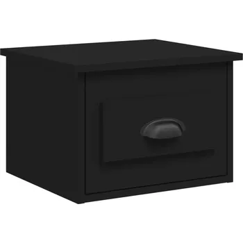 Noční stolek Závěsný dřevěný noční stolek černý 41,5x36x28 cm