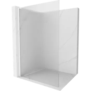 Mexen Kioto L sprchová stěna Walk-in 120 x 200 cm, proužky, bílá - 800-120-103-20-09 Sprchové stěny