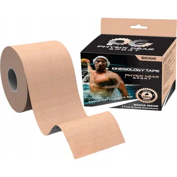 Tejpovací páska PÁSKY TEJPY VODĚODOLNÉ NÁPLASTI SILNÉ HYPOALERGENNÍ TAPING V TĚLOVÉ BARVĚ 5Mx5CM