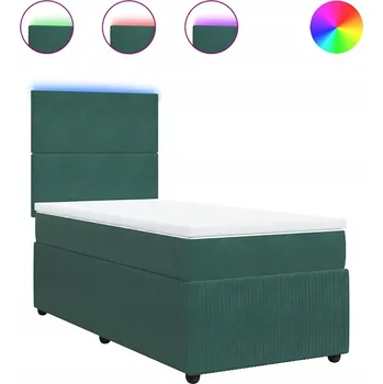 Postel Čalouněná jednolůžková postel 90x200 v odstínech zelené