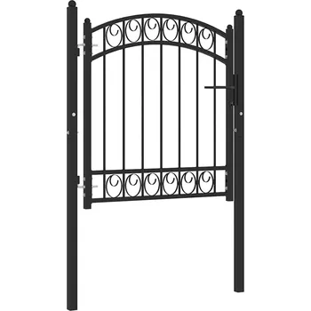 vidaXL Zahradní branka s obloukem ocelová 100 x 100 cm černá