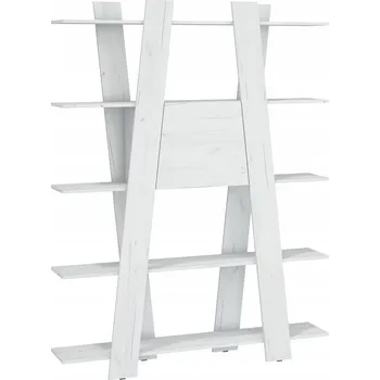 Knihovna Stojací regál VIA 08 žebříkový 150 cm craft bílý