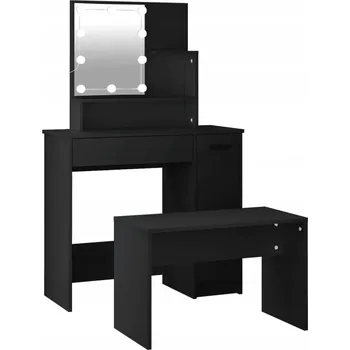Toaletní stolek Toaletní Stolek se zrcadlem , černý, 86,5x35x136 cm