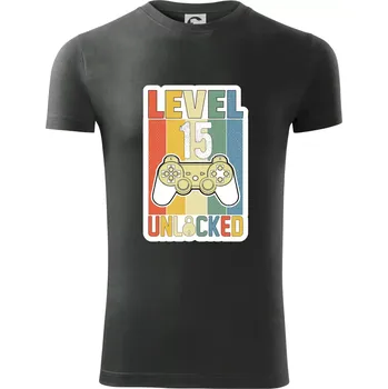 Pánské tričko Gaming narozeniny 15 - Viper FIT - Pánské zůžené tričko - 2XL ( Tmavá břidlice (šedá se zeleným nádechem) )