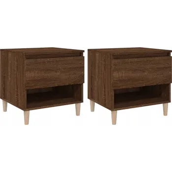 Noční stolek Noční stolek z eukalyptového dřeva 50x46x50 cm, hnědý