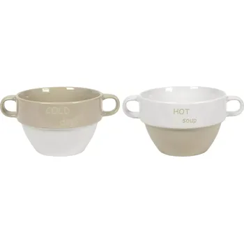 Polévková mísa Polévková miska bílo-písková, různé provedení, objem: 0,5 litru, výška: 85 mm, průměr: 125 mm