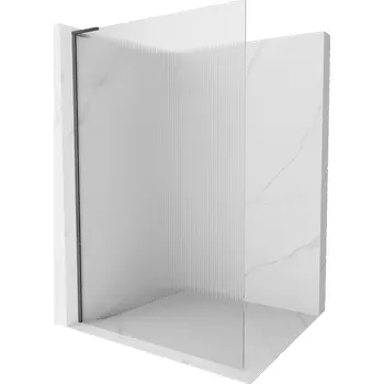 Mexen Kioto L sprchová stěna Walk-in 120 x 200 cm, proužky, kartáčovaný gun gray - 800-120-103-66-09 Sprchové stěny
