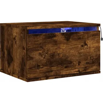 Noční stolek Noční stolek závěsný LED RGB 50x36x30 kouřový dub