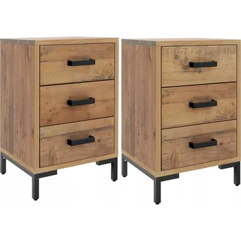 Noční stolek Noční stolek vintage z borovicového dřeva 40x30x55 cm, přírodní barva