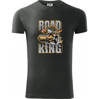 Pánské tričko Road King válec - Viper FIT - Pánské zůžené tričko - XL ( Tmavá břidlice (šedá se zeleným nádechem) )