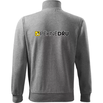 Pánská mikina Pěkně dřu lžíce - Mikina bez kapuce Adventure - M ( Tmavě šedý melír )
