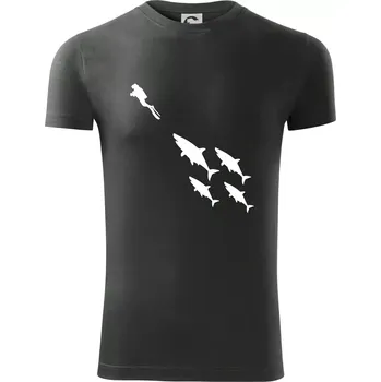 Pánské tričko Potápěč žraloci - Viper FIT - Pánské zůžené tričko - 2XL ( Tmavá břidlice (šedá se zeleným nádechem) )