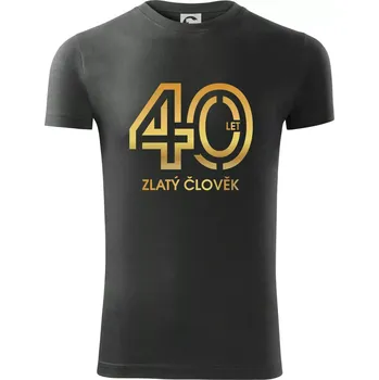 Pánské oblečení 40 let zlatý člověk - Viper FIT - Pánské zůžené tričko - 3XL ( Tmavá břidlice (šedá se zeleným nádechem) )