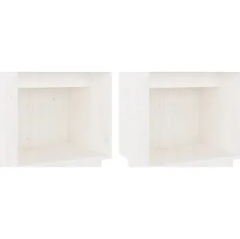 Noční stolek Bílé dřevěné noční stolky 40x30x40 cm