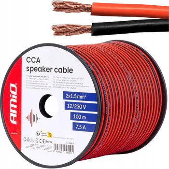 Audio kabel Reproduktorový kroucený kabel Amio 2 x 1,5