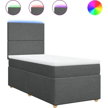 Postel Kontinentální postel s LED osvětlením 80x200 cm, tmavě šedá