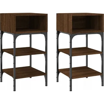 Noční stolek Noční stolek dřevěný 35x34,5x70 cm hnědý