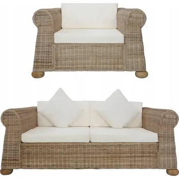 Sedací souprava Ratanová sedací souprava Natura - rozměry: 100 x 78 x 67 cm, barva: přírodní