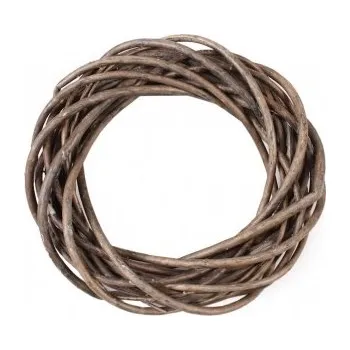 Vánoční dekorace Věnec proutěný šedý 30 cm