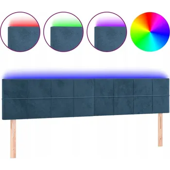 Čelo postele LED samet tmavě modré 180x78/88 cm