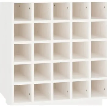 Stojan na víno Skříňka na víno dřevěná na 25 lahví bílá 55,5x34x61 cm