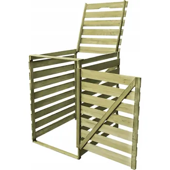 Odpadkový koš Dřevěný obal na odpadkový koš 240L (75,2x92x120 cm, zelený)