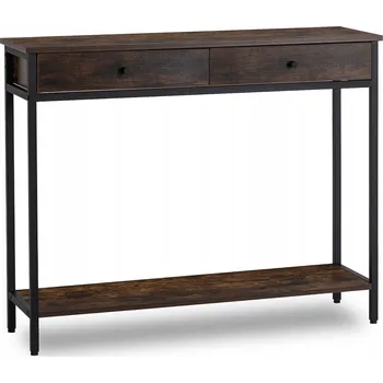 Konferenční stolek Konzolový Stolek Mebel Elite černá, dub rustikální matný 100 x 80 x 30 cm