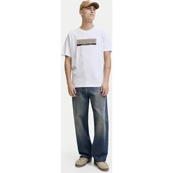 Pánské oblečení Jack & Jones T-Shirt Rinwood 12283628 Bílá Regular Fit M