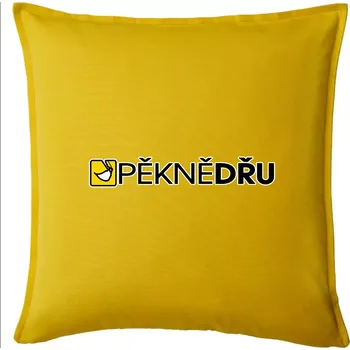 Polštář Pěkně dřu lžíce - Polštář 50x50 - 50x50 - Pouze potah ( Žlutá )