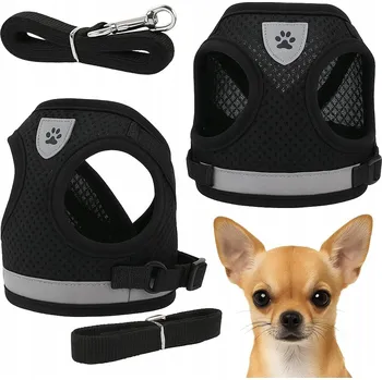 Postroj pro psa BEZTLAKOVÉ PROCHÁZKOVÉ POPRUHY PRO PSA KOČKU KOMFORTNÍ, PRODYŠNÉ + VODÍTKO M