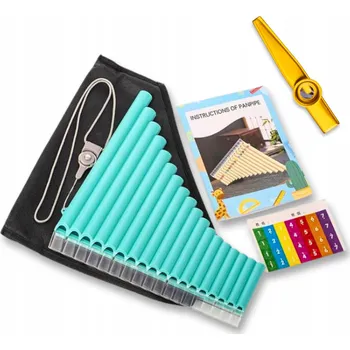 Flétna Panova flétna modrá, multanky píšťalky SADA šňůrka samolepky pouzdro kazoo