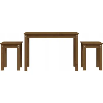 Konferenční stolek Zasouvací stolky z borovice, medově hnědá, 80x40x55 + 30x30x40 cm