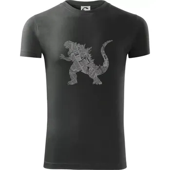 Pánské tričko Kaiju godzilla noviny - Viper FIT - Pánské zůžené tričko - M ( Tmavá břidlice (šedá se zeleným nádechem) )
