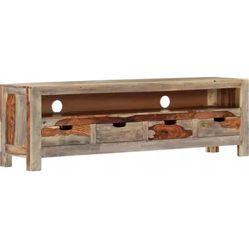 Televizní stolek Rustikální TV stolek ze dřeva Sheesham 130x30x40 cm, hnědý