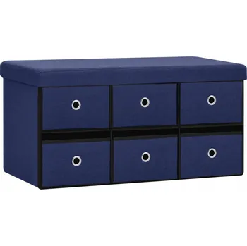 „Měkká lavice s úložným prostorem - modrá, 76x38x38 cm”