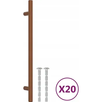 Nábytkové kování Nábytková úchytka ocelová bronzová 256x32 mm - sada 20 ks
