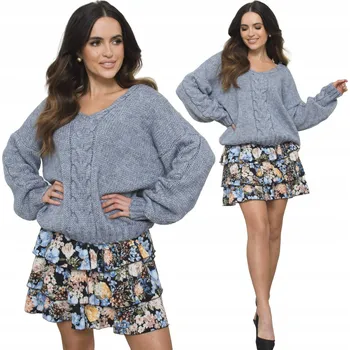 Dámský svetr Kamea dámský svetr modrý oversize k bokům univerzální velikost