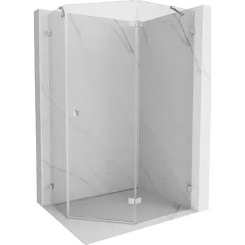 Mexen Lunar pětiúhelníková sprchová zástěna s pravým otevíráním 100 x 80 cm, transparentní, chrom - 831-100P-080L-01-00-P Sprchové kouty