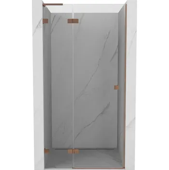 Mexen Lunar L sprchové dveře otevírací levé 120 cm, transparentní, kartáčovaná měď - 834L-120-000-65-00-L Sprchové dveře