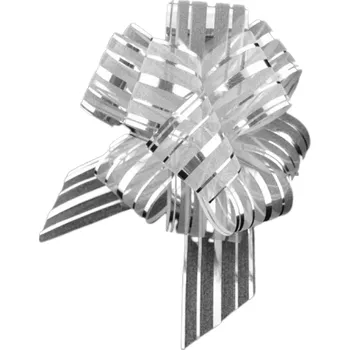 Stuha Stuha stahovací - organza LUX - 5/135 cm - stříbrná - 161603