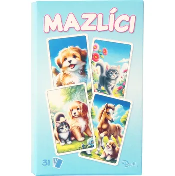 Společenská hra Černý Petr zvířecí mazlíci modrý