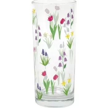 Sklenice Sklenice s květinovým dekorem, objem: 0,31 litru, výška: 175 mm, průměr: 68 mm