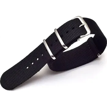 Řemínek na hodinky Nylonový řemínek Ricardo, černý, NATO - 24 mm