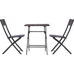 Outsunny polyratanový bistro set pro 2 osoby, ratanový zahradní nábytek, hnědý, ideální na balkon a terasu | Aosom.de