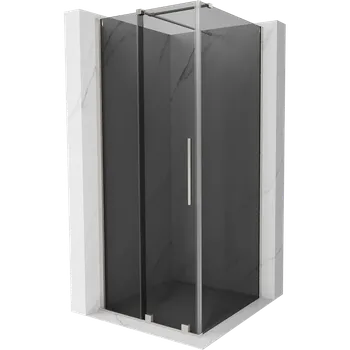 Mexen Velar sprchový kout posuvný 100 x 100 cm, grafit, kartáčovaný nikl - 871-100-100-41-97 Sprchové kouty